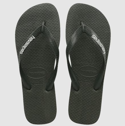 Havaianas Mens Rubber Logo Olive Green Male Thongs
