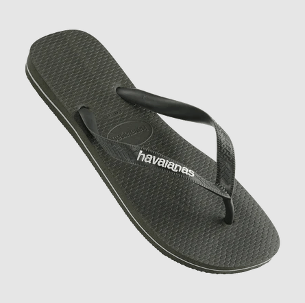 Havaianas Mens Rubber Logo Olive Green Male Thongs