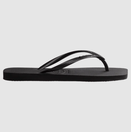 Load image into Gallery viewer, Havaianas Womens Slim Square Toe Thongs - Black
