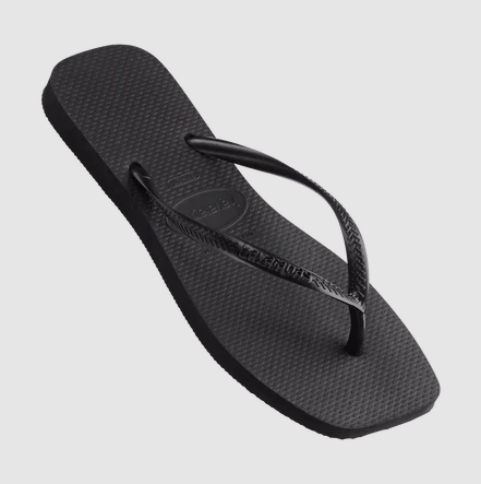 Load image into Gallery viewer, Havaianas Womens Slim Square Toe Thongs - Black
