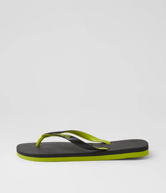 Havaianas Mens Top Tred Rubber Black Green Thongs
