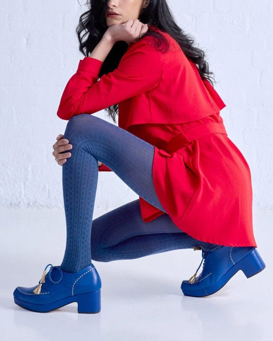 Tightology Womens Haptic Organic Cotton Tights – Blue