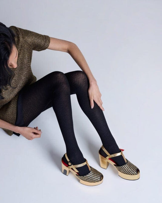 Tightology Womens Herringbone Merino Wool Tights – Black