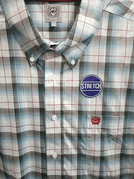 Cinch Mens Light Blue Check Long Sleeve Shirt