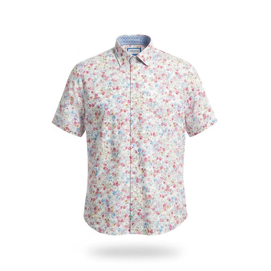 Cambridge Mens Portsea Modern Fit Short Sleeve Shirt - Pink