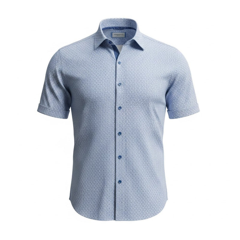 Load image into Gallery viewer, Cambridge Mens Portsea Modern Fit Short Sleeve Shirt - Blue
