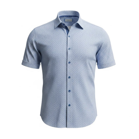 Cambridge Mens Portsea Modern Fit Short Sleeve Shirt - Blue