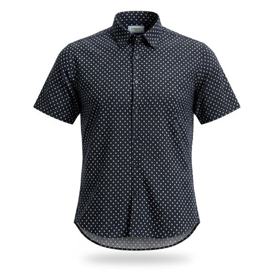 Cambridge Mens Portsea Modern Fit Short Sleeve Shirt - Navy