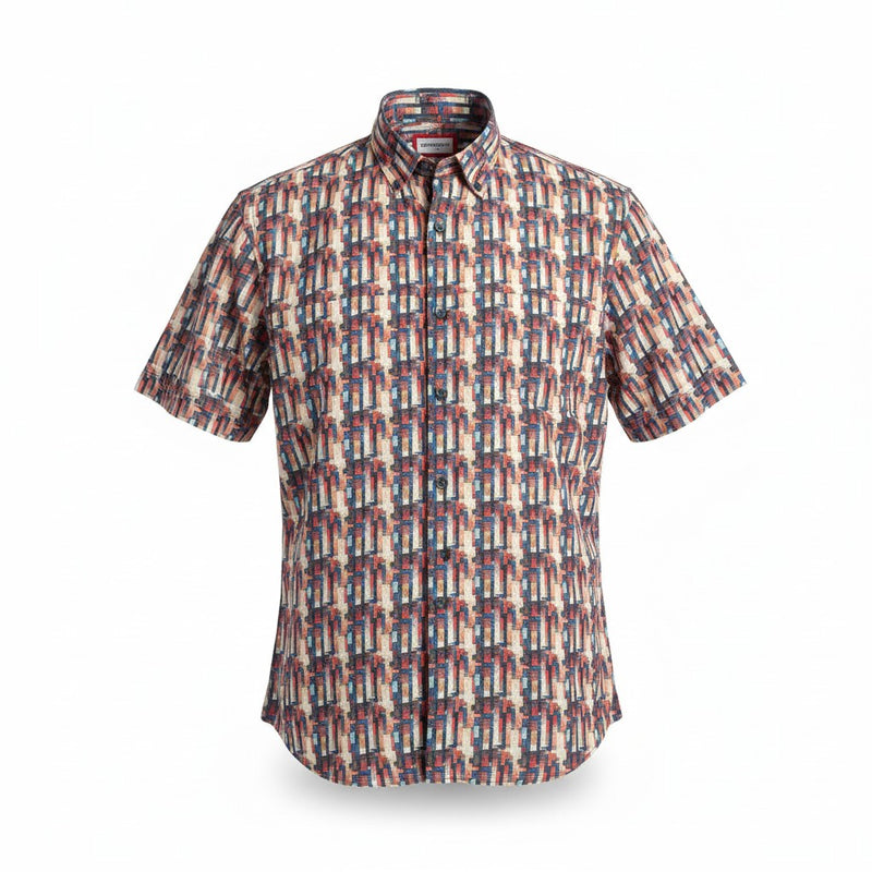 Load image into Gallery viewer, Cambridge Mens Portsea Modern Fit Short Sleeve Shirt - Multi
