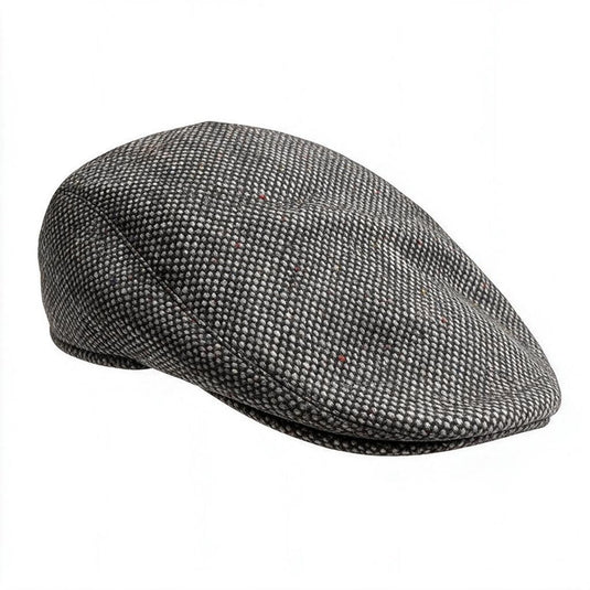 Hanna Hats Mens Donegal Touring Cap Tweed - Granite Grey Salt & Pepper