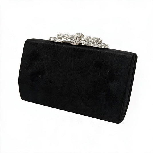 Gregory Ladner Womens Wallace Velvet Stone Bow Bag