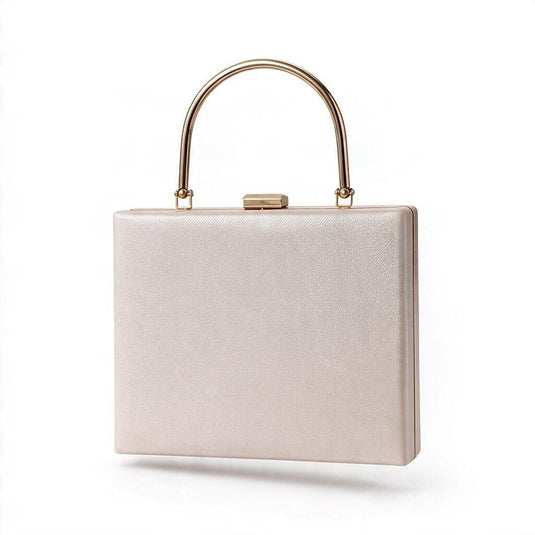 Gregory Ladner Womens Pearly Pink Bag with Gold Handle