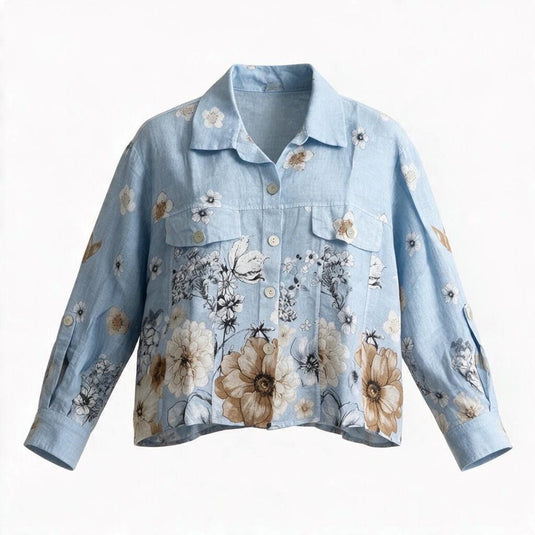 E.Talia Womens Fiore Lino Jacket