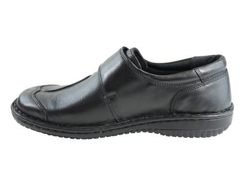 Cabello Comfort Womens Leather Adjustable Wide Fit Shoes