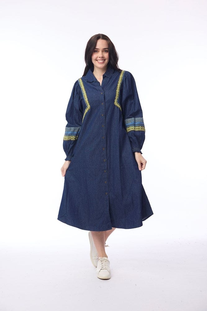 Load image into Gallery viewer, Orientique Womens Isfahan Dress Denim
