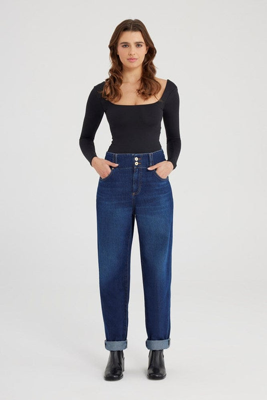 Cup of Joe Womens Jasmin Balloon Jeans - Dark Blue