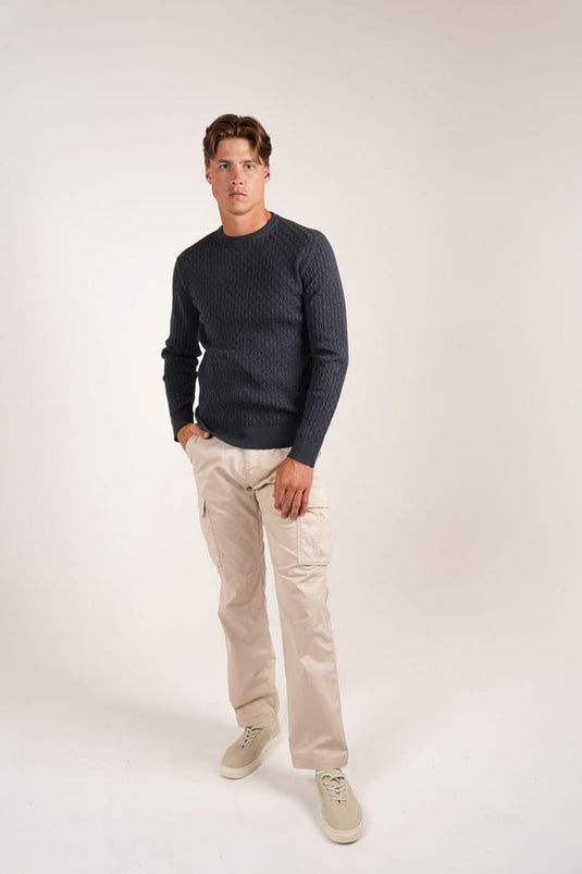 James Harper Mens Fine Cable Knit