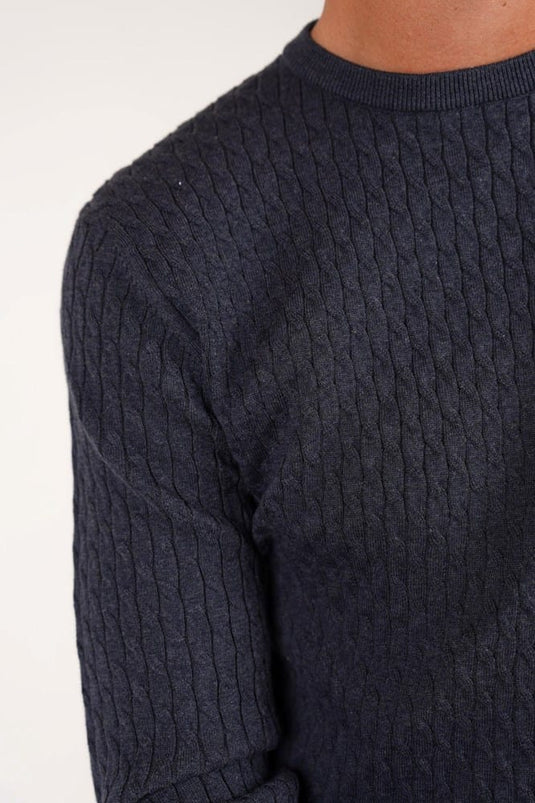 James Harper Mens Fine Cable Knit