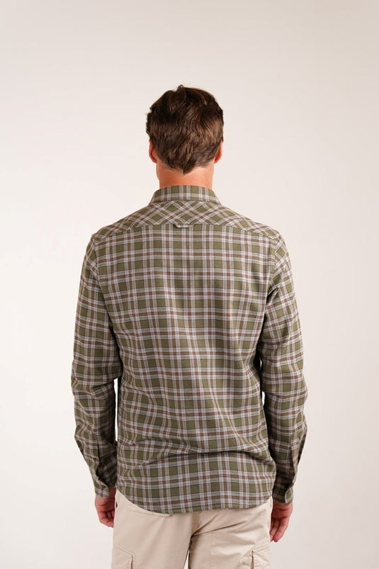 James Harper Mens Long Sleeve Check Shirt - Forest