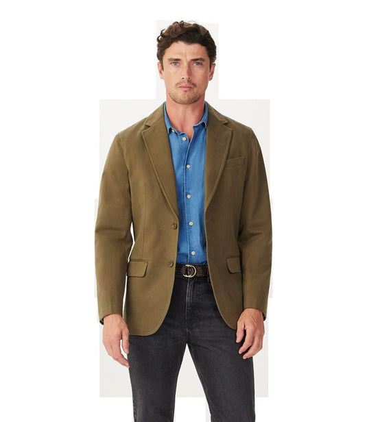 R.M. Williams Stratford Cotton Twill Blazer - Sepia Tint