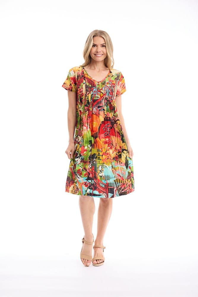 Load image into Gallery viewer, Orientique Womens Jardin Exotique Dress Easy Fit
