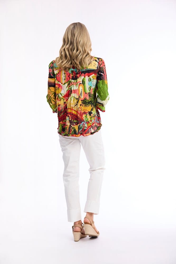Load image into Gallery viewer, Orientique Womens Jardin Exotique Top Pleated
