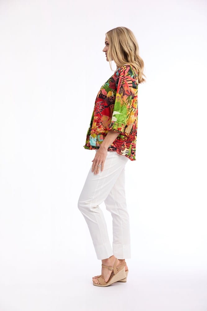 Load image into Gallery viewer, Orientique Womens Jardin Exotique Top Pleated
