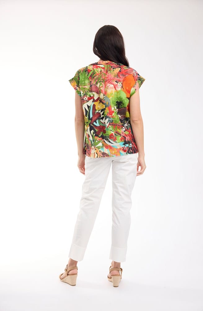 Load image into Gallery viewer, Orientique Womens Jardin Exotique Top Rolled Neckline
