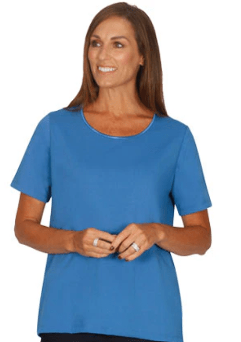 Jillian Womens Satin Trim Tee