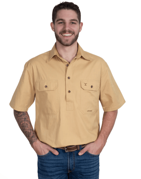 Just Country Adam Half Button Short Sleeve Shirt