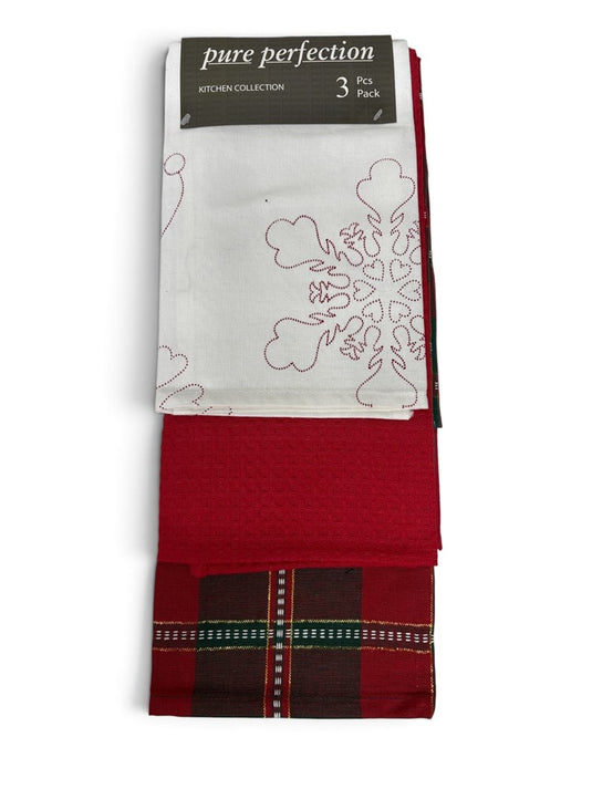 Pure Perfection 3pk Chisrtimas Tea Towels
