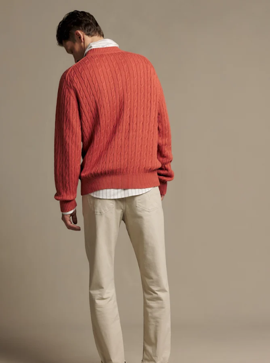 Load image into Gallery viewer, R.M. Williams Mens Jones Cotton Cable Crew Knit
