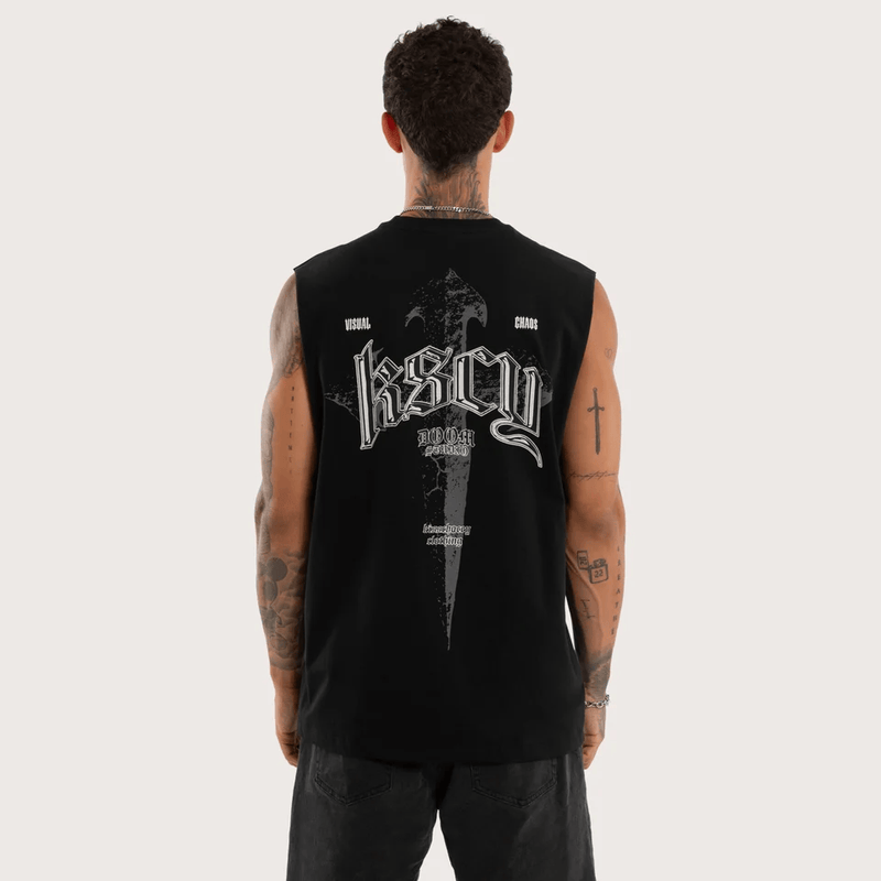 Load image into Gallery viewer, KSCY Mens Shatter Relaxed Fit Muscle Tee
