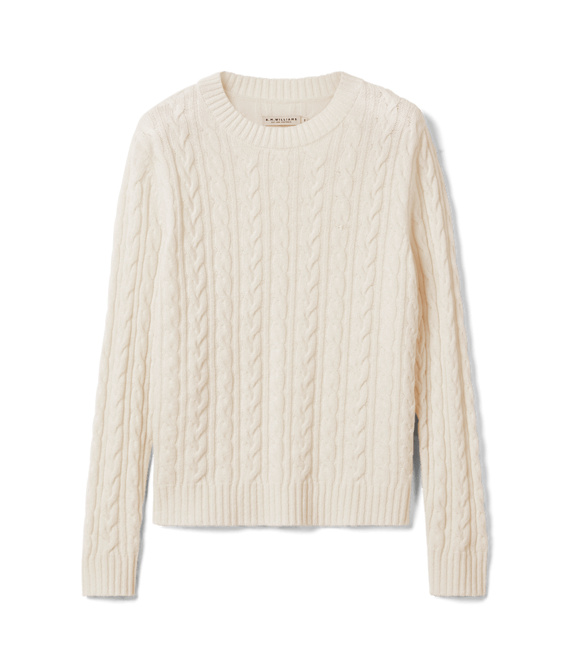 Load image into Gallery viewer, R. M. Willliams Womens Seaforth Long Sleeve Cable Knit - Cream
