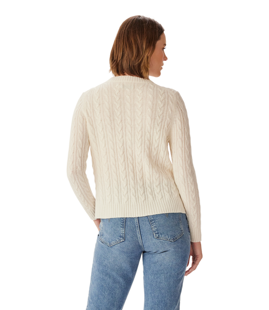 R. M. Willliams Womens Seaforth Long Sleeve Cable Knit - Cream