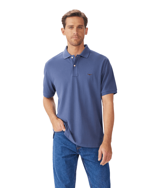 R.M. Williams Mens Rod Polo - Blue