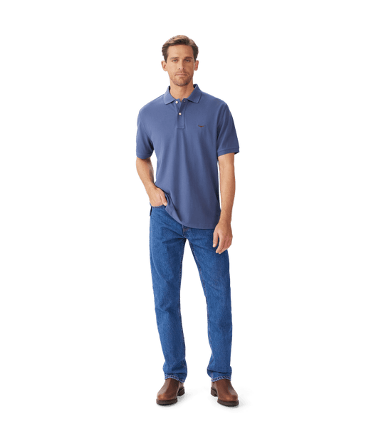 R.M. Williams Mens Rod Polo - Blue