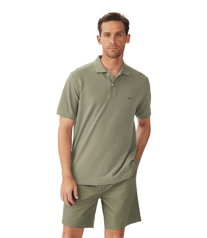 Load image into Gallery viewer, R.M. Williams Mens Rod Polo - Olive

