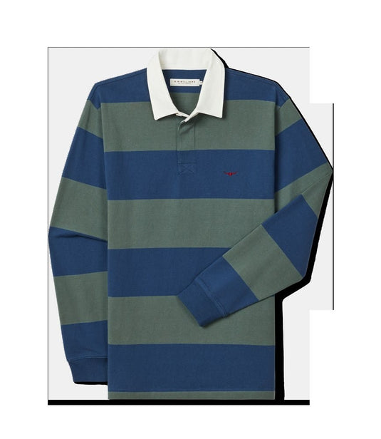 R.M. Williams Mens Jones Stripe Rugby - Ensign Blue