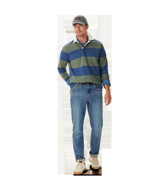 R.M. Williams Mens Jones Stripe Rugby - Ensign Blue
