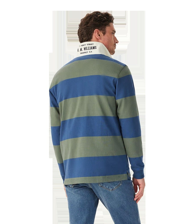 Load image into Gallery viewer, R.M. Williams Mens Jones Stripe Rugby - Ensign Blue
