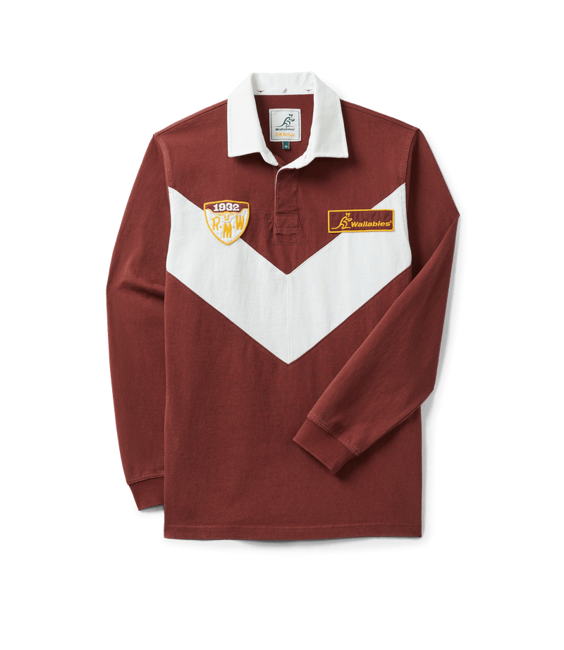 Load image into Gallery viewer, R. M. Williams Wallabies Chevron Rugby - Maroon
