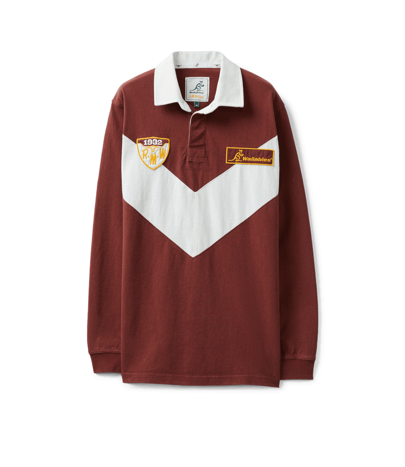 Load image into Gallery viewer, R. M. Williams Wallabies Chevron Rugby - Maroon
