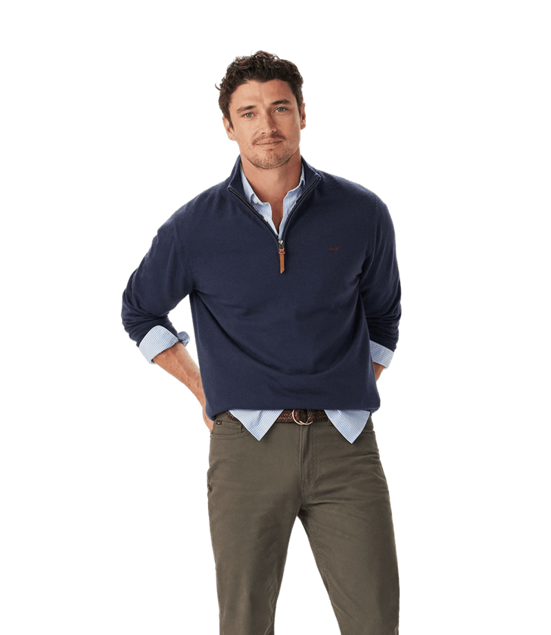 Load image into Gallery viewer, R.M. Williams Mens Ernest Merino 1/4 Zip Knit
