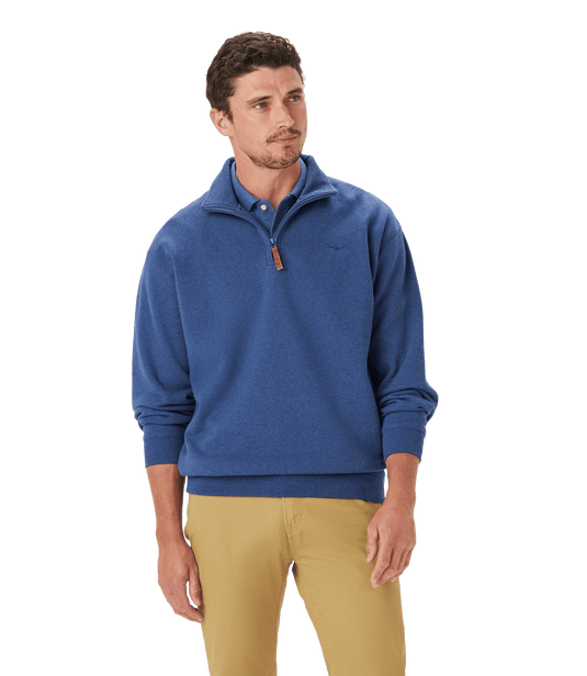 R.M. Williams Mens Mulyungarie Quarter Zip Sweatshirt - Blue Marle