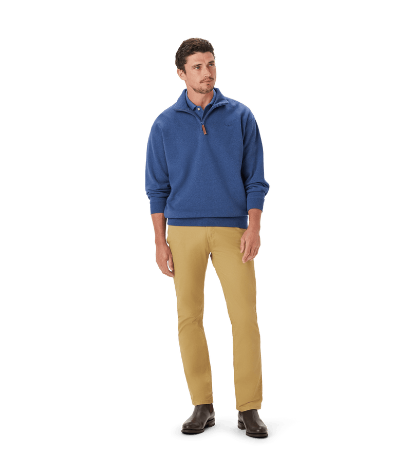 Load image into Gallery viewer, R.M. Williams Mens Mulyungarie Quarter Zip Sweatshirt - Blue Marle
