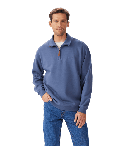 R.M. Williams Mulyungarie 1/4 Zip Sweatshirt - Blue