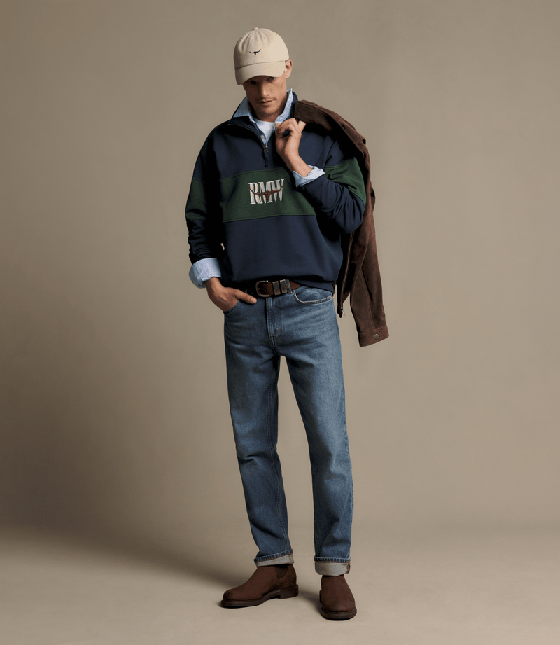 Load image into Gallery viewer, R.M. Williams Mens Heritage Panel Quarter-Zip
