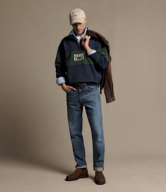 R.M. Williams Mens Heritage Panel Quarter-Zip