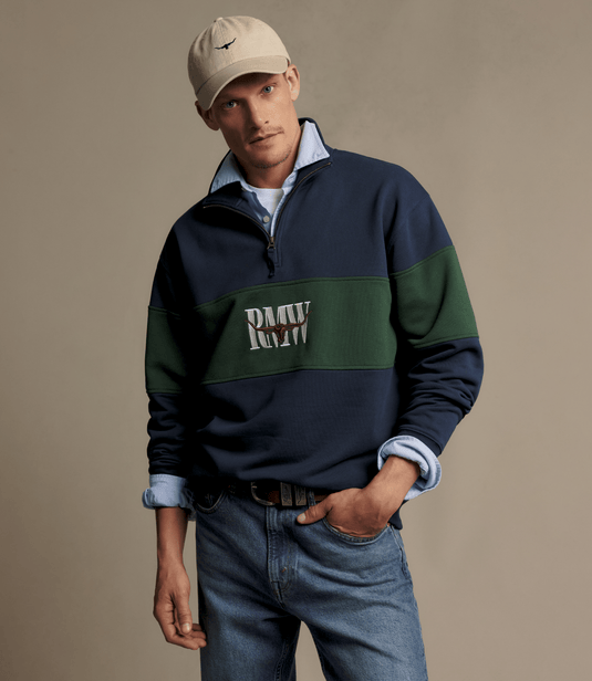 R.M. Williams Mens Heritage Panel Quarter-Zip